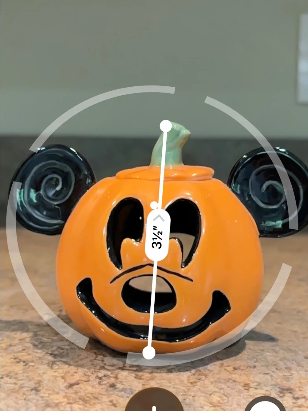 Small fall Halloween Mickey Mouse pumpkin votive home decor
